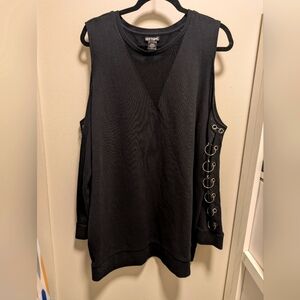 Hot topic cold shoulder mesh sweater